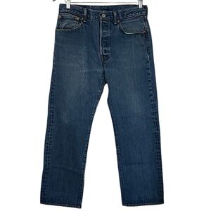 Levi's 501 Straight Leg Button Fly Men’s Jeans  Size 30x27 Blue Denim